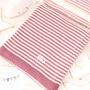 Dusky Rose And Cream Dainty Stripe Baby Blanket, thumbnail 1 of 12