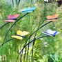 Set Of Five Coloured Butterfly Garden Stakes – Outdoor Metal Art – Vibrant Powder Coated Butterflies On Black Poles, thumbnail 5 of 7