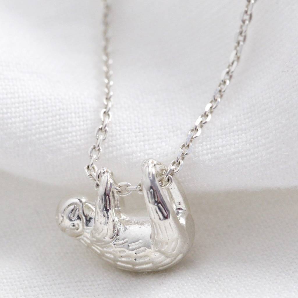 Sterling Silver Sloth Pendant Necklace By Lisa Angel ...