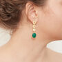 Emerald Gold Vermeil Textured Circle Drop Earrings, thumbnail 4 of 11