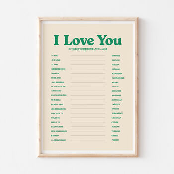 Retro I Love You In Twenty Languages Wall Print, 4 of 7