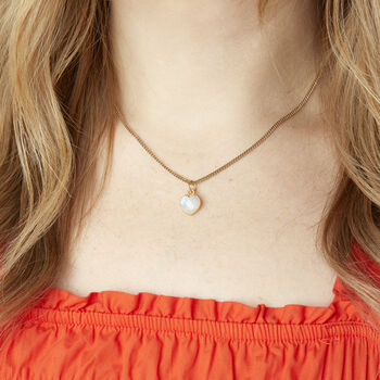 Gold Plated Heart Birthstone Necklace, 2 of 12