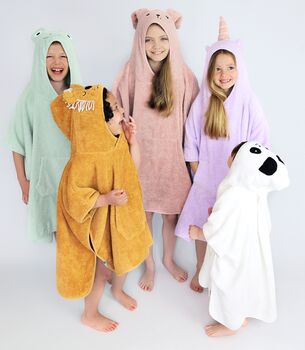 Lion Children's Hooded Towel Poncho, 5 of 12