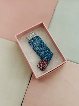 Asthma Inhaler Glitter Resin Brooch / Gift For The Asthma Girlies / Nurse Gift / Thank You Healthcare Gift, 3 of 6