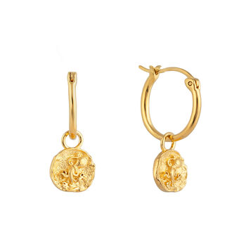 18ct Gold Plated Star Sign Charm Hoop Earrings, 12 of 12