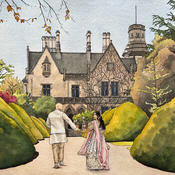 Personalised Watercolour Wedding Venue Illustration, 9 of 12