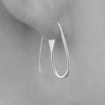 Small Sterling Silver Paperclip Earrings, 3 of 4