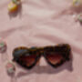 Tortoise Shell Chunky Oversized Heart Sunglasses, thumbnail 3 of 7