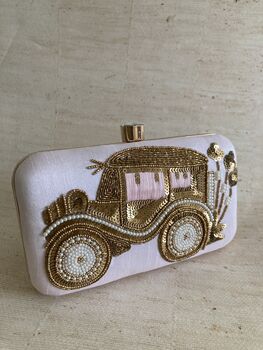 Doli Car Pink Handcrafted Rectangular Clutch Bag, 10 of 10