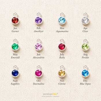 Girl's Personalised Initial And Birthstone Necklace In Sterling Silver, 5 of 9