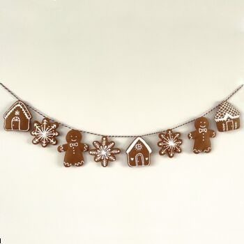 Handmade Gingerbread Christmas Felt Garland, 2 of 4