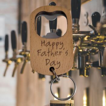 Personalized Wood Bottle Opener With Engraved Message, 3 of 3