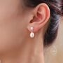 Sterling Silver Natural Freshwater Double Pearl Drop Earrings, thumbnail 7 of 12