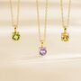 Lavender Amethyst Solitaire Pendant Necklace In Silver And Gold, thumbnail 6 of 11