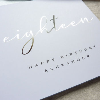18th Birthday Personalised Foil Printed Card, 3 of 3