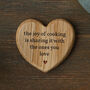 'The Joy Of Cooking…' Oak Heart Magnet, thumbnail 1 of 3