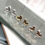 Silver And Gold Mini Heart Hammered Stud Earrings, thumbnail 2 of 6