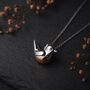 Personalised Tiny Sterling Silver And Rose Gold Robin Necklace, thumbnail 2 of 9