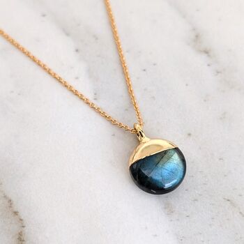 The Orb Labradorite Necklace, Gold, 3 of 5