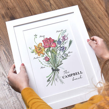 Family Birth Month Flower Print, 3 of 6