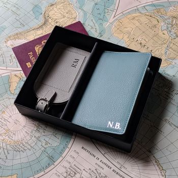 Personalised Foiled Leather Travel Gift Set, 2 of 12