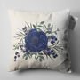 Blue Lotus Floral Pillow Covers With Blue And White, thumbnail 5 of 7