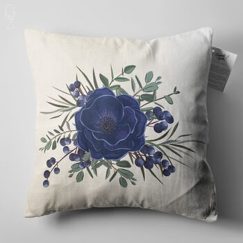 Blue Lotus Floral Pillow Covers With Blue And White, 5 of 7