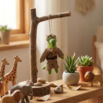 Handmade Felt Crocodile Dundee Hanging Decoration, 4 of 4