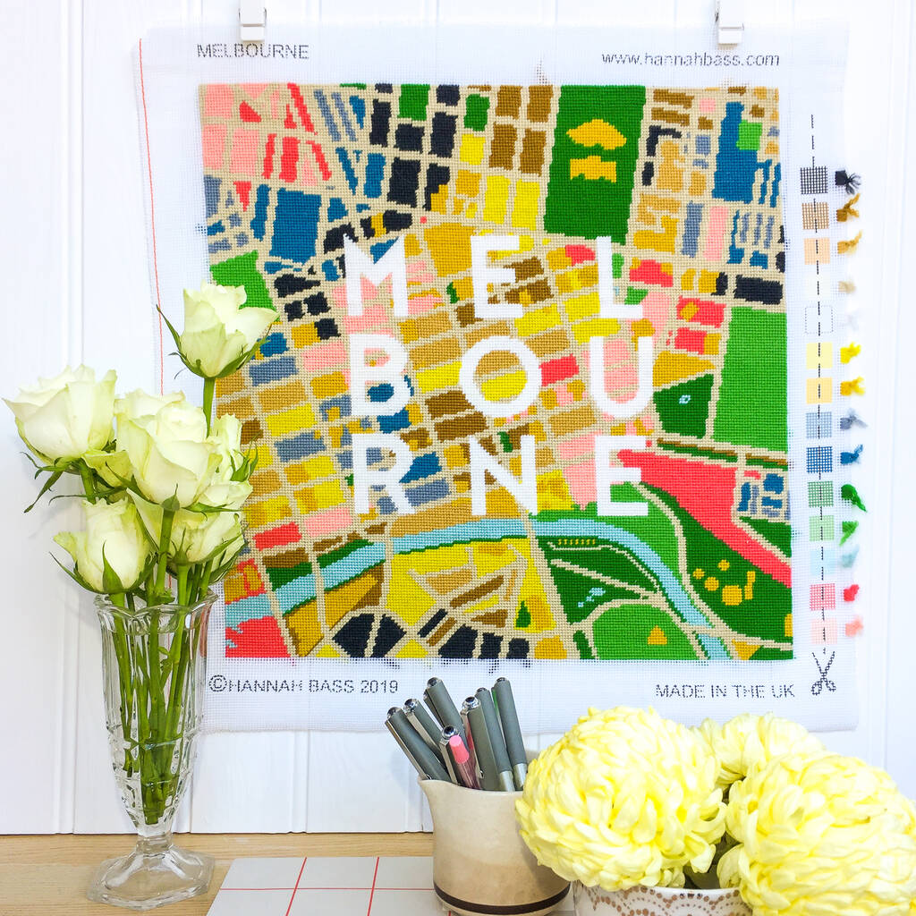 Melbourne City Map Tapestry Kit, 1 of 5