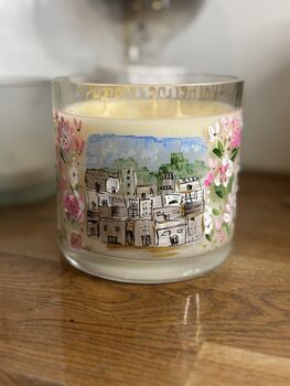 Personalised Hand Painted Wedding Engagement Candle – Custom Art From Your Photos, Names And Dates, 4 of 4