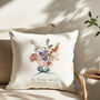 Family Watercolour Birth Month Flower Cushion, thumbnail 3 of 10