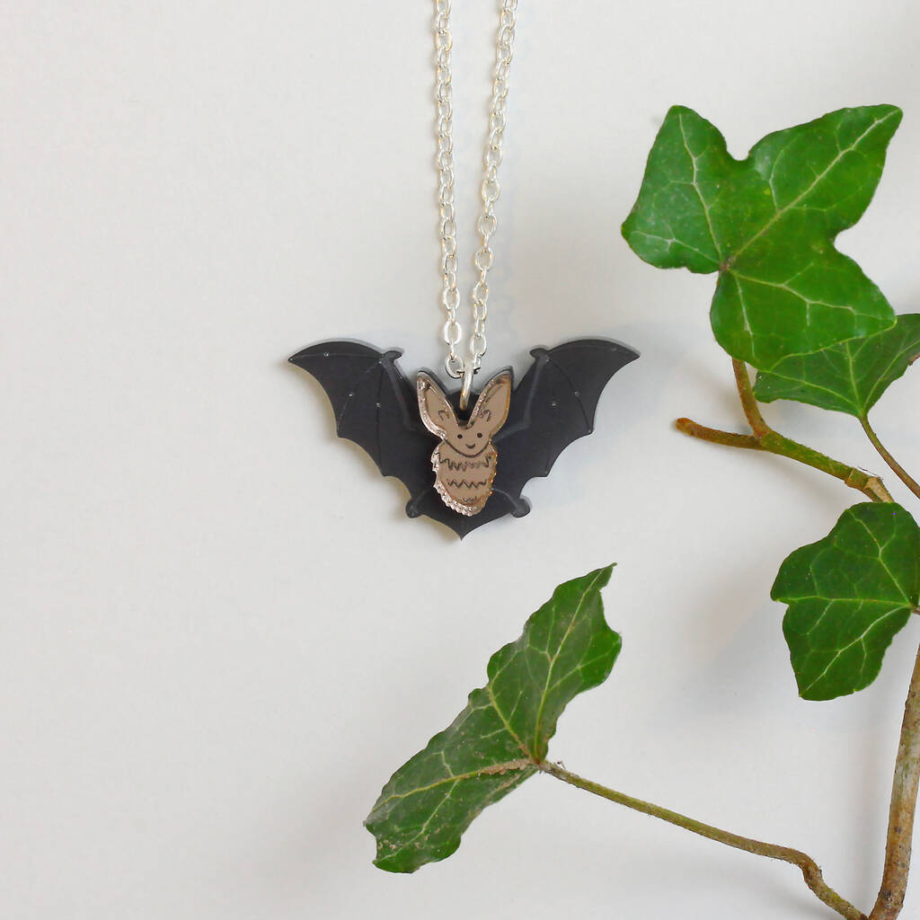 Long Eared Bat Charm Necklace, 1 of 4