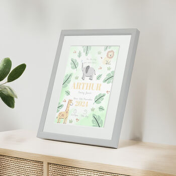 Personalised On The Day You Were Born Safari Framed Print, 2 of 10