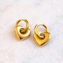 Chunky Huggie Hoop Heart Earrings In Pastel Colours, thumbnail 4 of 5