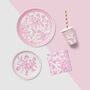 Pink Toile Small Party Plates X 10, thumbnail 4 of 6