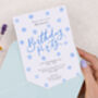 Personalised A6 Blue Spot Birthday Party Invitation, thumbnail 2 of 3