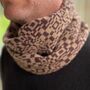 Mens Lambswool Knitted Snood Geometric Pattern, thumbnail 8 of 12