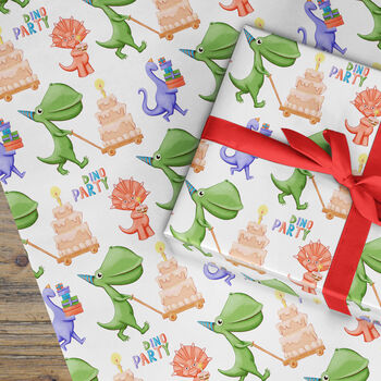 Dino Party Wrapping Paper Roll Or Folded, 2 of 3