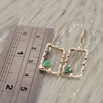 Emerald Earrings, Sterling Silver Earrings, 7 of 8