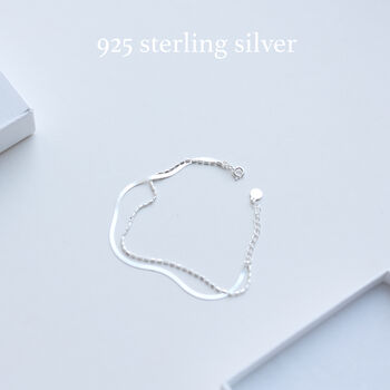 925 Sterling Silver Double Chain Bracelet, 4 of 8
