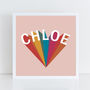 Personalised Muted Rainbow Name Typography Print, thumbnail 2 of 2