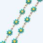 Turquoise Daisy Sun Flower Charms Summer Bracelet, thumbnail 5 of 7