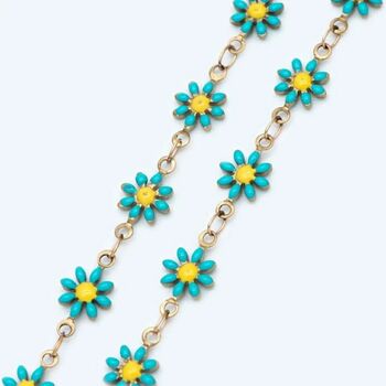 Turquoise Daisy Sun Flower Charms Summer Bracelet, 5 of 7