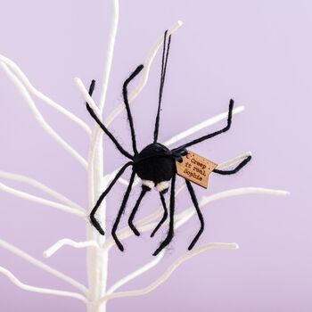 Personalised Felt Spider Hanging Halloween Decoration, 3 of 5