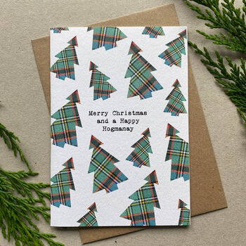 Set Of Six Scottish Christmas Cards With Tartan Pattern, 9 of 9