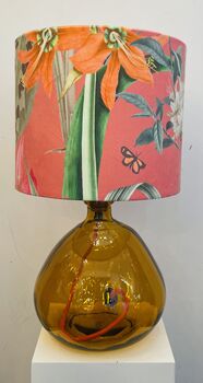 Orange 29cm Recycled Handmade Glass Table Lamp, 3 of 8