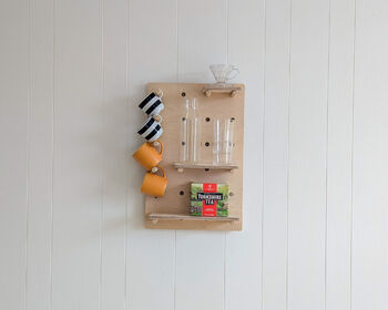 Birch Plywood Wooden Pegboard Shelving Display, 2 of 10