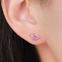 Purple Opal Marquise Cluster Stud Earrings In Sterling Silver, thumbnail 1 of 12