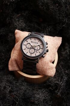 Austin Personalised Wooden Watch With Steel For Men, 9 of 10