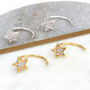 Gold Or Silver Christmas Star Pull Through Earrings, thumbnail 2 of 6